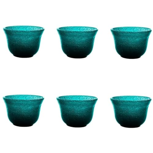 Livellara Milano Set mit 6 blauen Glasschalen der Linie Freshness, frisches und zeitgenössisches Design, Maße 8 x 11,5 x 11,5 cm, Gewicht 320 g, ideal für Desserts oder Snacks von Livellara MILANO