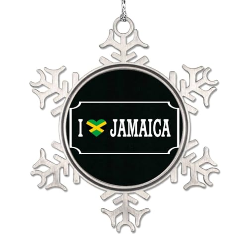 Lmmixee Ich liebe Jamaika Schneeflocke Ornamente Jamaika Land Stadt Souvenir Weihnachtsdekorationen Für Baum Personalisierte Weihnachtsschmuck 2023 Lustiges Winter Austausch Geschenk von Lmmixee