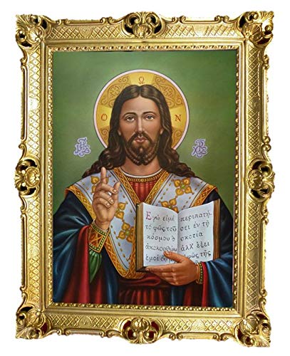 Byzantinische christliche Bild von Jesus Christus Russische orthodoxe griechische Ikone religiöse Ikonographie Religiöse Bilder Kunst von Heiligen Retro Repro für Home Büro Praxis Café 58B von Lnxp