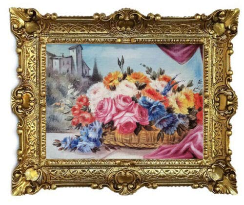 Lnxp Wunderschönes Gemälde Stillleben 56x46 cm Bilder Barock Antik Repro Rahmen Obstkorb 50B von Lnxp