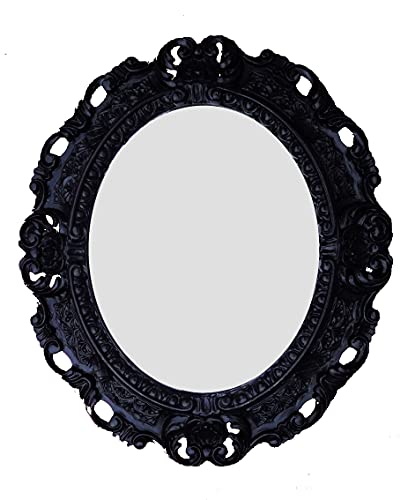 Lnxp WANDSPIEGEL Spiegel Oval in Schwarz REPRO 45x38 ANTIK BAROCK Rokoko Vintage REPLIKATE NOSTALGISCH Renaissance BAROCKSTIL 46SP von Lnxp
