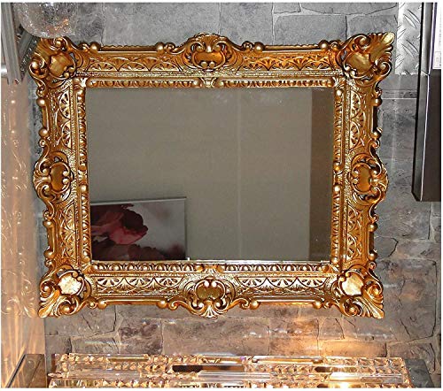 Lnxp Wandspiegel Rahmenspiegel Barockspiegel Spiegel In Gold 56x46 cm Renaissance Opulenter Prachtvoller Nostalgie Antik Barock Repro Barockstil 50SP von Lnxp