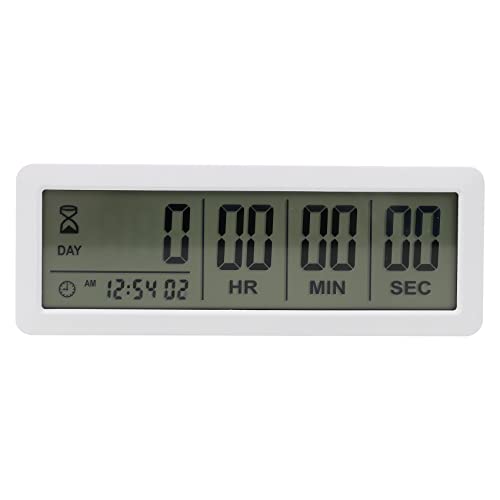 Lobamop Big Digital Countdown Timer Clock - 999 Countdown Clock Timer für Graduation Lab Kitchen (Weiß) von Lobamop