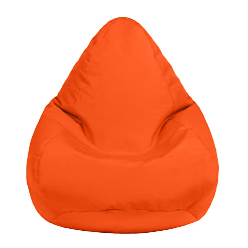 Loft 25 Sitzsack für Kinder, wasserabweisend, für drinnen und draußen, langlebig und bequem, ergonomisches Design für Körperunterstützung (Sitzsack, Orange) von Loft 25