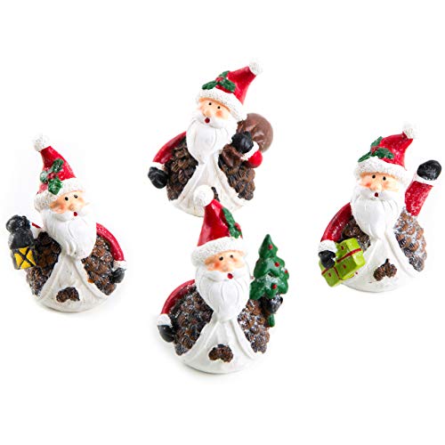 Logbuch-Verlag 4 Nikolaus Figuren Weihnachtsmann 7 cm Weihnachten Deko give-Away kleines Geschenk Santa Kinder Kollegen von Logbuch-Verlag