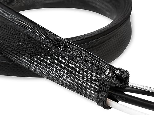 Logilink KAB0049 Flexibler Kabelschutz mit Reißverschluss (2m lang 50mm breit), Schwarz von LINK