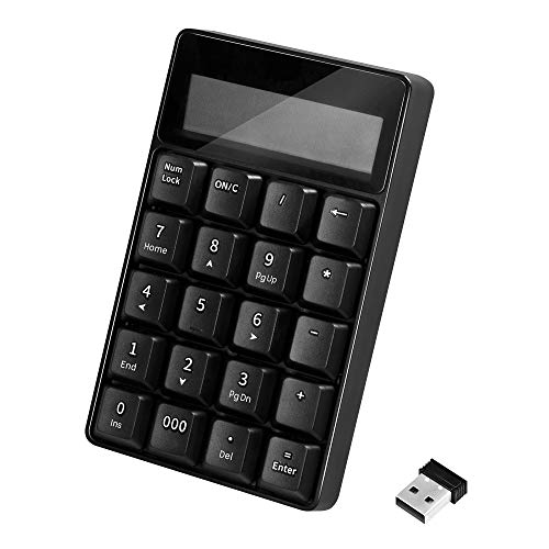 LogiLink ID0199 - Kabelloses Funk (2,4 GHz) Keypad mit Taschenrechner und LCD Display, schwarz von Logilink