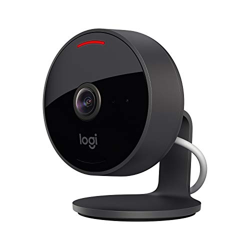 Logitech Circle View - wetterfeste kabelgebundene Überwachungskamera für zu Hause, 180° Weitwinkel, 1080p HD, Nachtsicht, 2-Wege-Audio, Verschlüsselung und Apple HomeKit Secure Video - Schwarz von Logitech