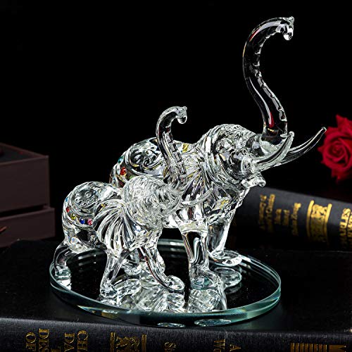 London Boutique Dekofigur Elefant, Kristallglas, Geschenk für Mutter und Kind (2 Elefanten) von London Boutique
