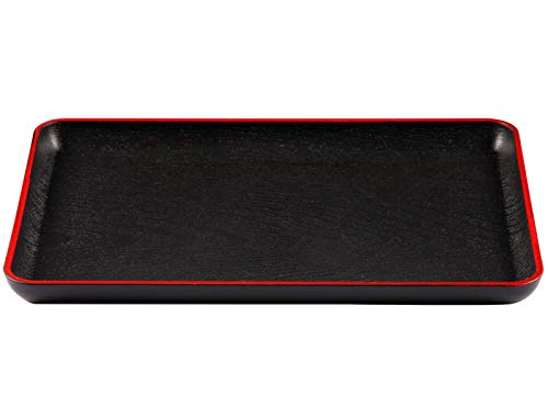 Serviertablett Kunststoff Rechteckig Tablett Gastrotablett Antirutsch Servierplatte Dekotablett ,11.8” * 8”，Schwarz von Lonely high heels