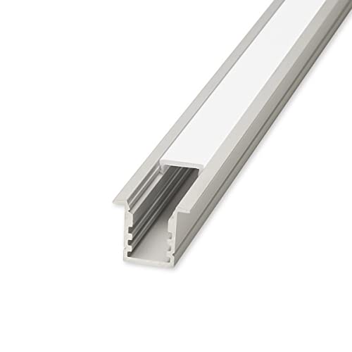 Alu Fugen-Profil eloxiert 18x15mm opal 100cm für LED-Streifen/Strips/Leisten | Aluminiumprofil mit milchiger Acrylabdeckung | Wärmeableitung sichert eine lange Leuchtleistung der LED-Chips von LongLife LED GmbH by HK