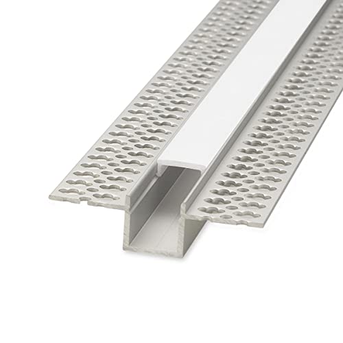 LED Trockenbau U-Einbau-Profil eloxiert 55,5 x 15mm opal 100cm für LED-Streifen/Strips/Leisten | mit opaler Acrylabdeckung | Aluminiumprofil mit wärmeableitender Funktion von LongLife LED GmbH by HK