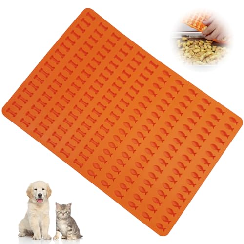 192 Gitter Silikon Backmatte Hundekekse, Backmatte Für Hundeleckerli BPA Freie Kitchbo Backmatte, Kitchbo Backmatte Knochen Fischförmig von Lonimia