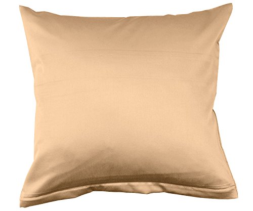 Lorena Uni Classic Mako-Satin Kissen Bezug einfarbig Baumwolle (Caramel, 40 cm x 80 cm) von Lorena Textil