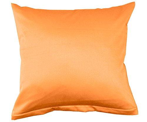 Lorena Uni Classic Mako-Satin Kissen Bezug einfarbig Baumwolle (Mandarin, 40 cm x 60 cm) von Lorena Textil