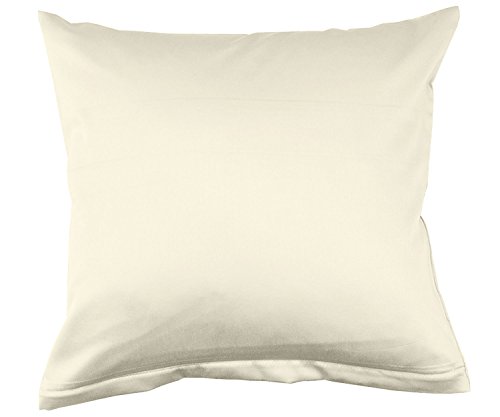 Lorena Uni Classic Mako-Satin Kissen Bezug einfarbig Baumwolle (Natur, 40 cm x 80 cm) von Lorena Textil