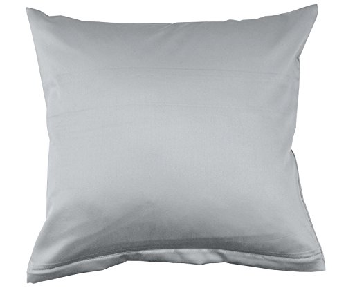 Lorena Uni Classic Mako-Satin Kissen Bezug einfarbig Baumwolle (Silber, 40 cm x 80 cm) von Lorena Textil