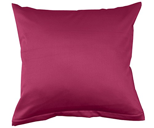 Lorena Uni Classic Mako-Satin Kissen Bezug einfarbig Baumwolle (cyclam, 40 cm x 40 cm) von Lorena Textil