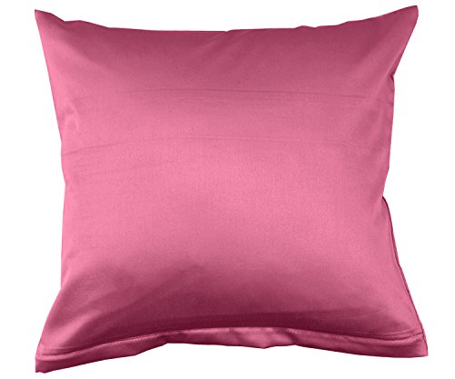 Lorena Uni Classic Mako-Satin Kissen Bezug einfarbig Baumwolle (pink, 40 cm x 80 cm) von Lorena Textil