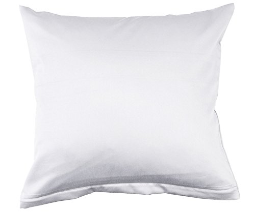 Lorena Uni Classic Mako-Satin Kissen Bezug einfarbig Baumwolle (weiß, 40 cm x 80 cm) von Lorena Textil