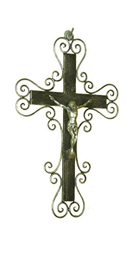 Lorenz Ferart 6058 G Kruzifix, Schmiedeeisen, basistruktur schwarz Hand, Silber von Lorenz Ferart