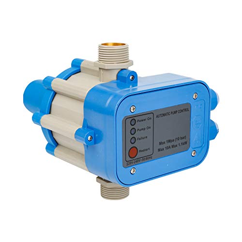 Lospitch Pumpensteuerung Automatik Pumpe Druckschalter 10 bar Hauswasserwerk Pumpenschalter für alle Tauchdruck, Blau von Lospitch