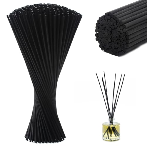 Lotbun 60pcs Diffuser stäbchen,rattanstäbchen für raumduft,Natürliche Rattanstäbchen,raumduft stäbchen (Noir, 30cm) von Lotbun