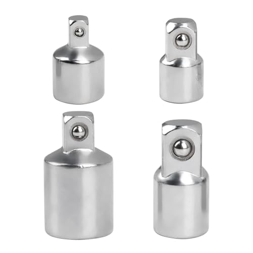 Lotbun Adapter für Schlagreduzierer, Adapter 1/2 auf 3/8 | 3/8 auf 1/2 | 1/4 auf 3/8 | 3/8 auf 1/4, Adapter Stecknuss für Drehmomentschlüssel, Bohrmaschine, Ratsche (Silber) von Lotbun