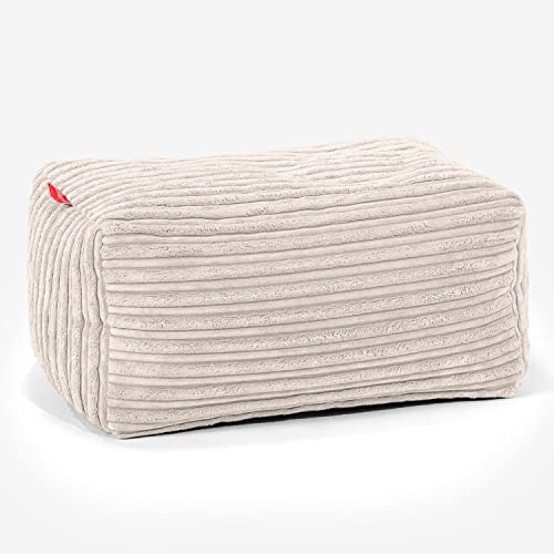 Lounge Pug, Fußhocker Pouf, Cord Creme von Lounge Pug