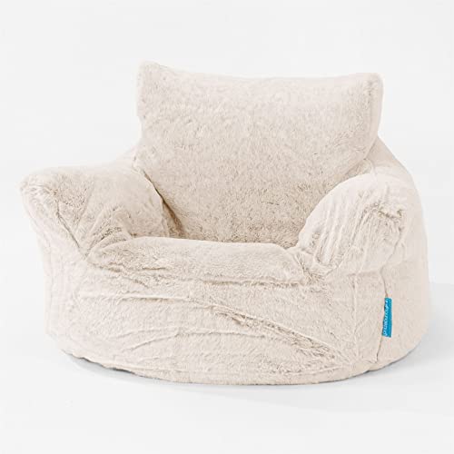 Lounge Pug - Kindersessel Sitzsäcke - Sitzsack Kinder - Kaninchen Kunstfell Weiß von Lounge Pug