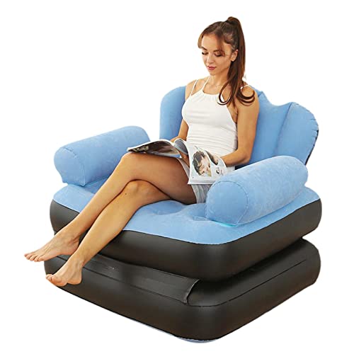 Loupsiy Aufblasbare Couch - Faltbarer aufblasbarer Couchsessel 5 in 1 Multifunktion mit Armlehne | Lazy Beflockung Lounge Sessel für Innen Wohnzimmer und Outdoor Balkon Terrasse von Loupsiy