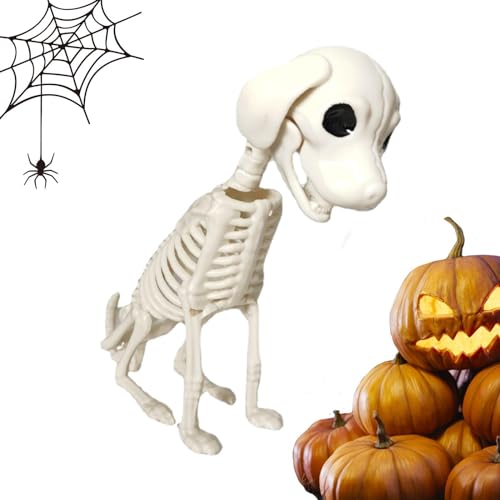 Loupsiy Hunde-Halloween-Skelett - Halloween-Dekorationsfiguren - Skelett-Tier-Gartendekoration für Wohnzimmer, Kinder von Loupsiy