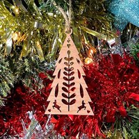 Folk-Weihnachtsbaumschmuck - Weihnachtsschmuck Aus Holz in Eiche, Walnuss-Kirschholz Oder Silber-Gold-Rot-Grün-Glitzer von LovebyLaser