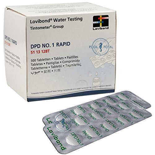 Lovibond DPD 1 Rapid 500 Tabletten (50 Streifen) by Pool Total | Markenqualität Tintometer | zur Messung des freien Chlor im Pool, Spa & Schwimmbad von Lovibond