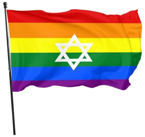 Israel-Flagge, doppelseitige Israel-Regenbogenflagge mit Messingösen, Israel LGBT Gay Pride Banner mit Loch, Polyester-Israel-Flagge von Lpitoy