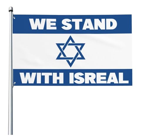 Lpitoy Israel-Flagge, doppelseitige jüdische Flaggen mit Messingösen, Israel-Banner mit Loch, Polyester-Israel-Nationalflagge 90x150cm von Lpitoy