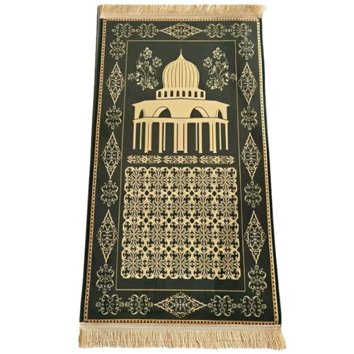 Lpitoy Muslimische Gebetsteppich Verdickte Flanellanbetung Decken Quasten Vintage Muster Eid Teppiche Home Wohnzimmerdekoration von Lpitoy