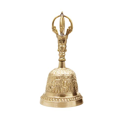 Lseqow Tibetische Handglocke, handgefertigte Handglocke buddhistische Glocke Tee Meditation Alarm Gebet tibetische Glocke Dorje Vajra buddhistische Glocke von FCHMY