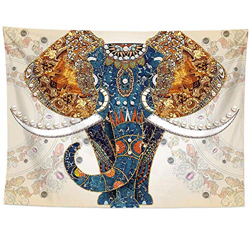 Lsimeru Elefant Mandala Tuch Wandteppich Psychedelic Bunt 230x180 Indisch Hippie Boho Wandtuch Wandtücher Wandbehang Tapestry Wall Hanging Wanddeko von Lsimeru