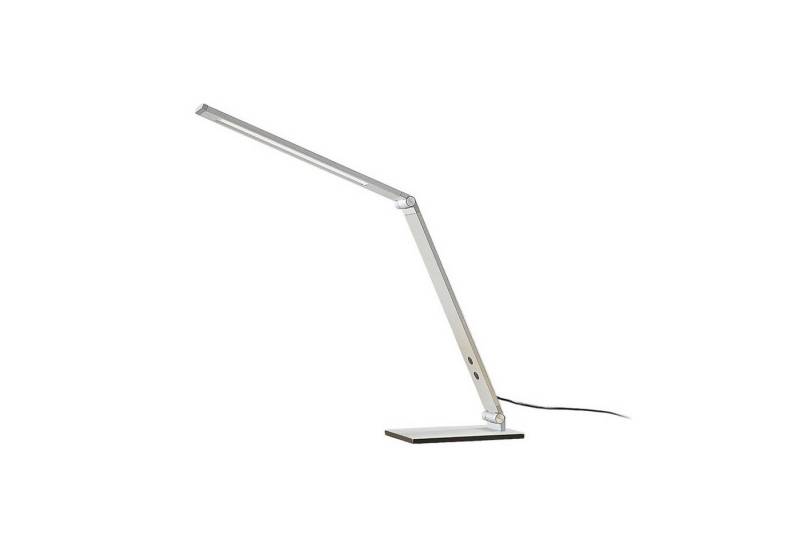 Lucande LED Schreibtischlampe Nicano, dimmbar, LED-Leuchtmittel fest verbaut, Farbwechsel warmweiß / tageslicht, Modern, Aluminium, alu gebürstet, 1 flammig, inkl. von Lucande