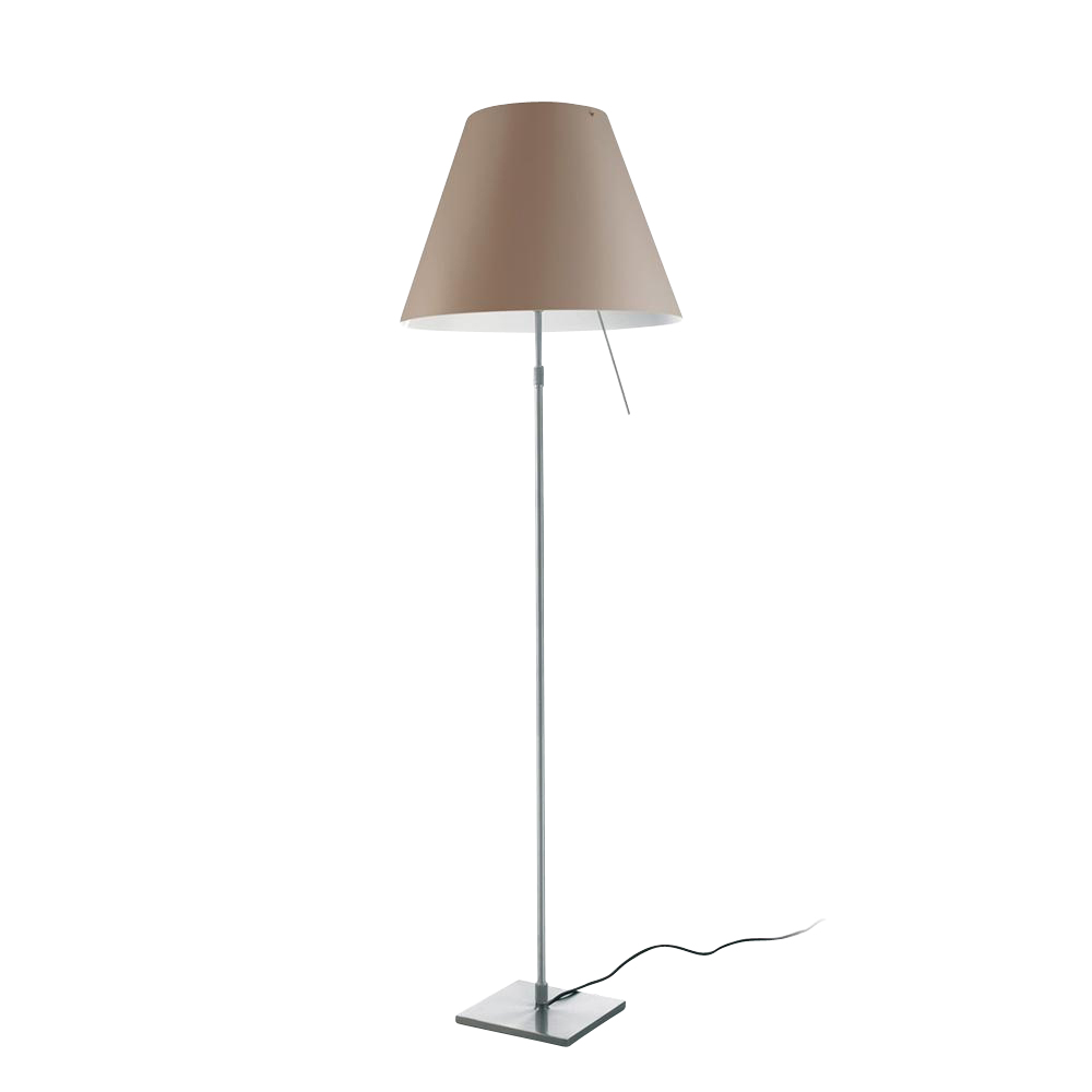 LucePlan - Costanza Terra Stehleuchte Teleskop/Dimmer - nougat/Gestell aluminium/H x Ø 120-160x40cm von LucePlan