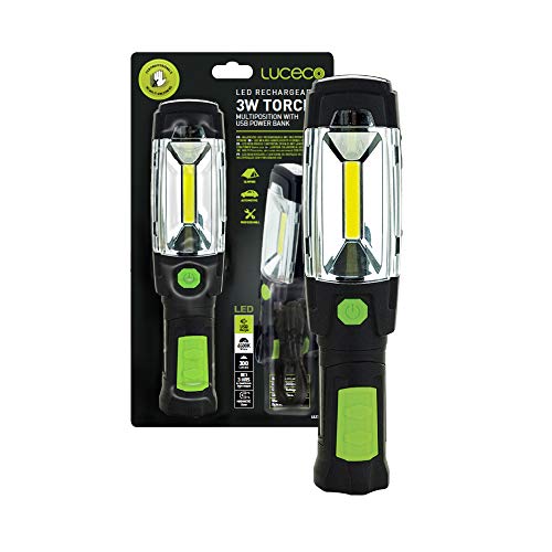 Luceco LED Arbeitsleuchte 3 Watt, Wiederaufladbare 300 Lumen Taschenlampe fur Werkstatt, Reparateur und Camping, Inspektionsleuchten met Magnet von Luceco