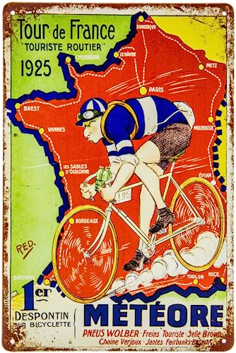 Retro Blechschild - Fahrrad, Rennrad vintage Schild passend für Tour der France und Frankreich Fans & Sammler 30 x 20 cm von LuckyLinde