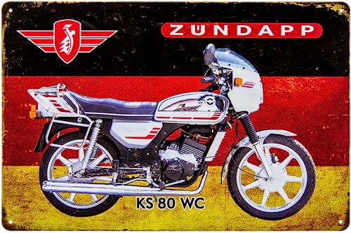 Retro Blechschild - Motorrad, Moped Oldtimer Schild passend für Zündapp Fans & Sammler 30 x 20 cm von LuckyLinde