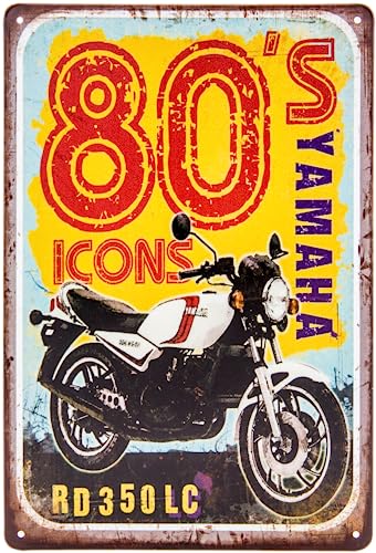 Retro Blechschild - Motorrad Oldtimer Schild passend für Yamaha und Japan Fans & Sammler 30 x 20 cm von LuckyLinde