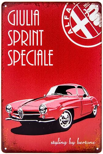 Retro Blechschild - Vintage Oldtimer Werkstatt Service Schild passend für Alfa Romeo Auto Fans und Sammler 30 x 20 cm von LuckyLinde