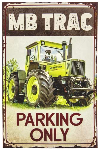 Wetterfestes Traktor Parkplatz Hinweisschild - Parking Only passend für MB Trac Traktor, Trekker, Bulldog Liebhaber, Sammler und Schrauber, 30x20 cm von LuckyLinde