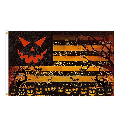Luckywaqng Wikinger Fahne Streifen-Halloween-Flagge, 90 x 150 cm, große Hausflagge, Party- und -Außendekoration Papiergirlanden Gelb (Black, One Size) von Luckywaqng