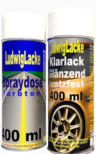 Ludwiglacke Sprayset für Audi Mauritiusblau Farbton: LZ5C * 2 Spraydosen im Set je ein 1K Basislack 400ml und ein 1K Klarlack glänzend 400ml von Ludwiglacke