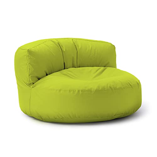 Lumaland Sitzsack Lounge | Sofa-Sitzsack 90 x 50 cm mit Rückenlehne | Indoor & Outdoor Beanbag | Wasserabweisend & Robust | Mit anpassungsfähiger EPS-Füllung | Waschbarer Bezug [Apfelgrün] von Lumaland